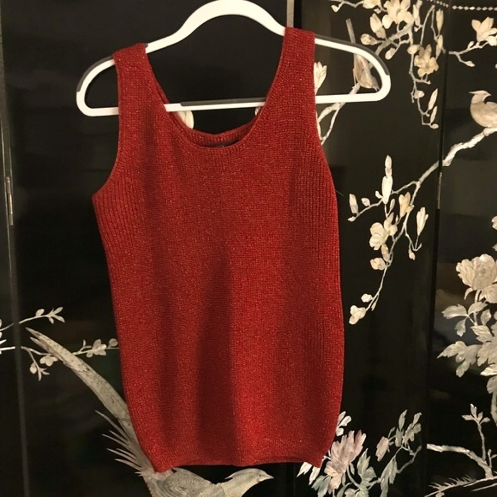 🍎Red metallic, sleeveless